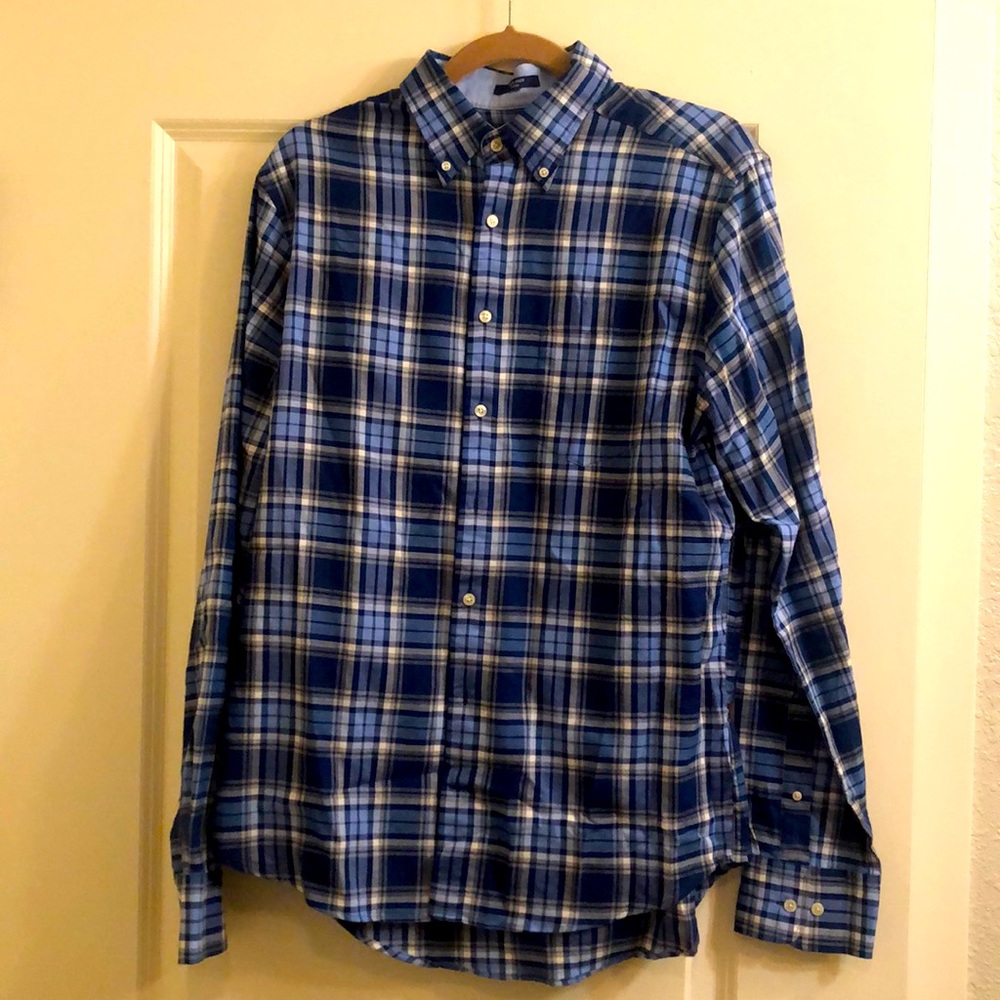 Gant L 41/42 16.5 Blue Striped button down shirt